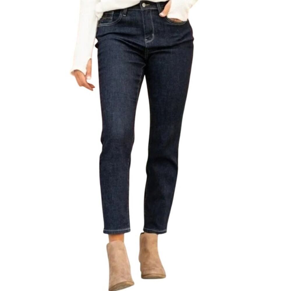 Judy Blue High Waist Mom Jeans JB88273 Dark Indigo Blue Wash Women 20W